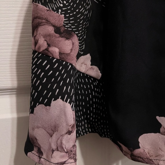 KEEPSAKE Black FLORAL Poly Crepe HIGH-NECK Sleeveless SEXY BACK Dressy Romper S - Picture 8 of 9